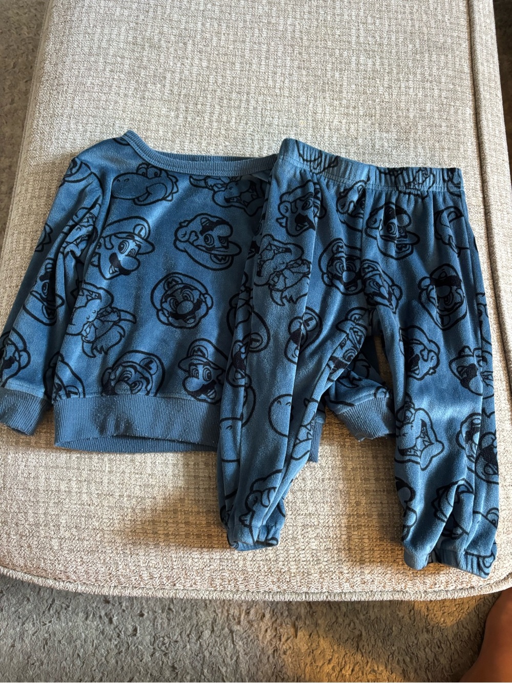Nintendo Blue Mario Print Kids Pajama Set